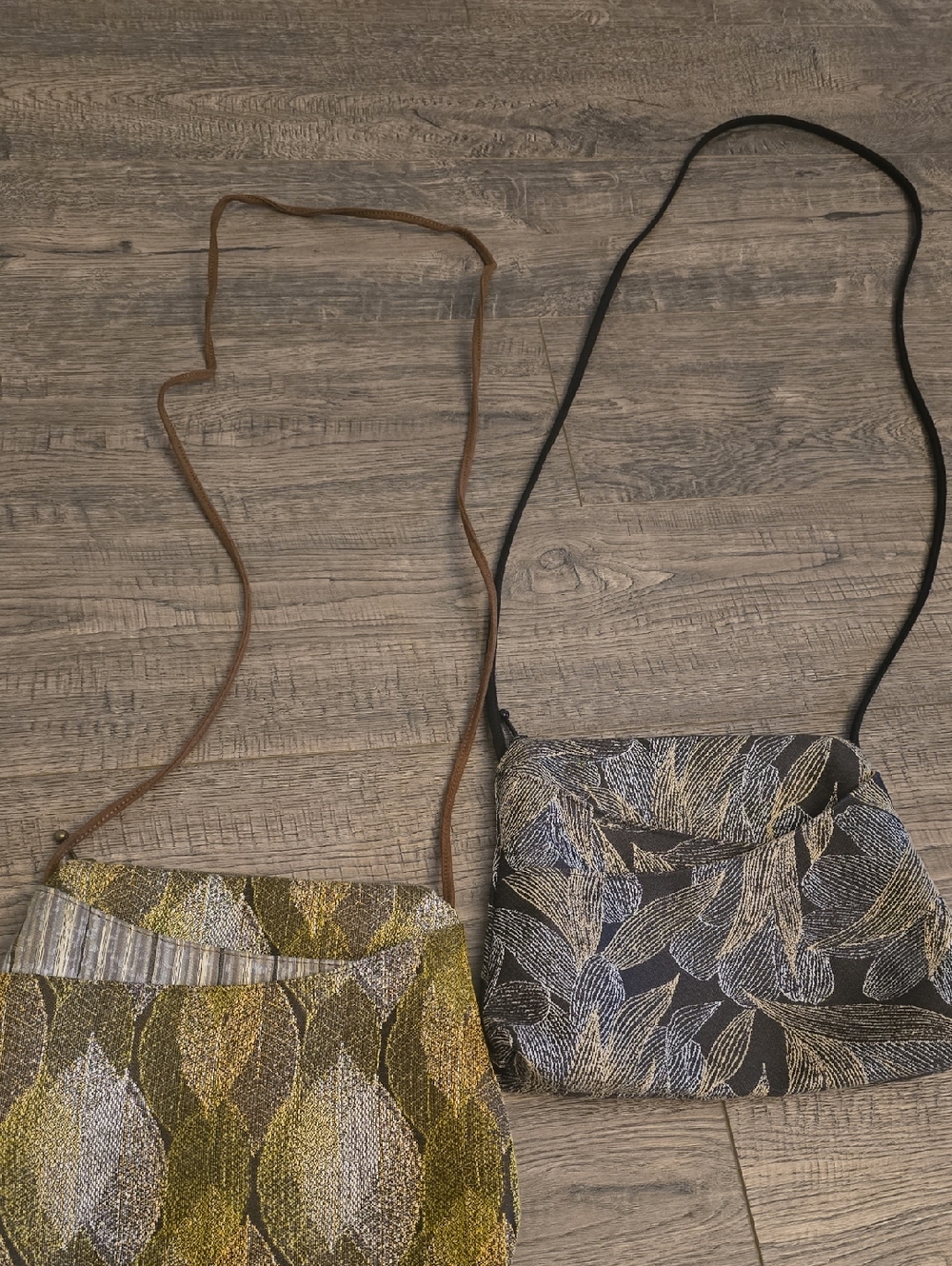 Maruca Sparrow Woven Pattern Crossbody Bags (2)- Olive Green & Black